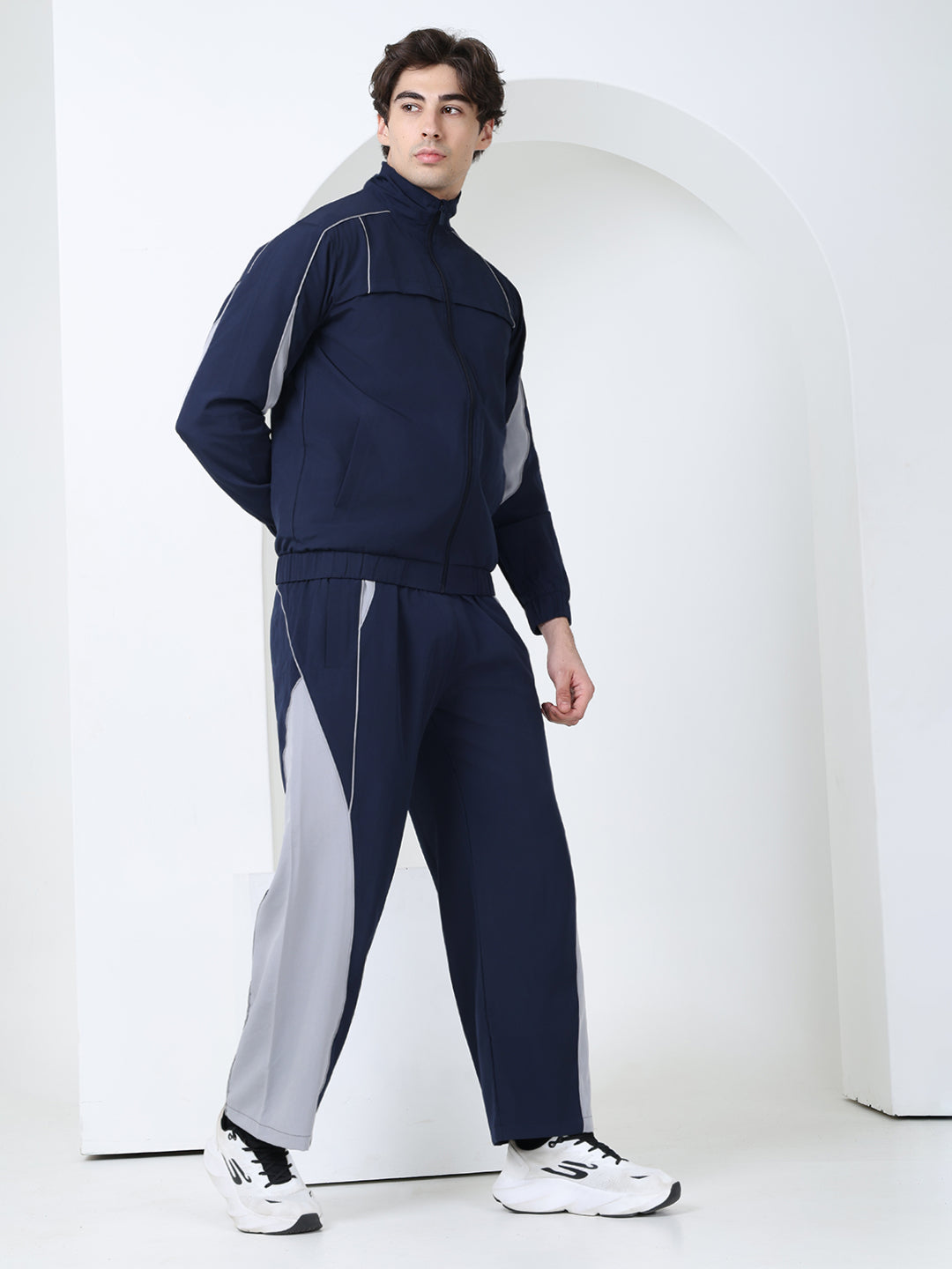 Men’s Navy Light Grey Colorblock Track Suit