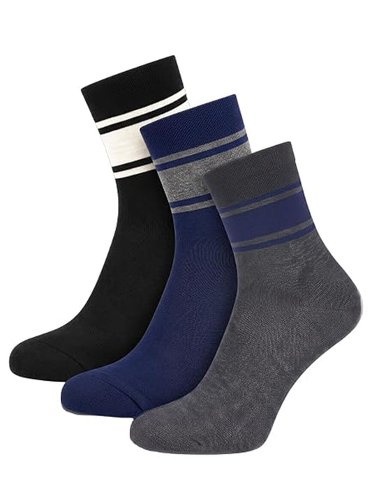 CHKOKKO Unisex Cotton Crew Socks Combo Pack of 3