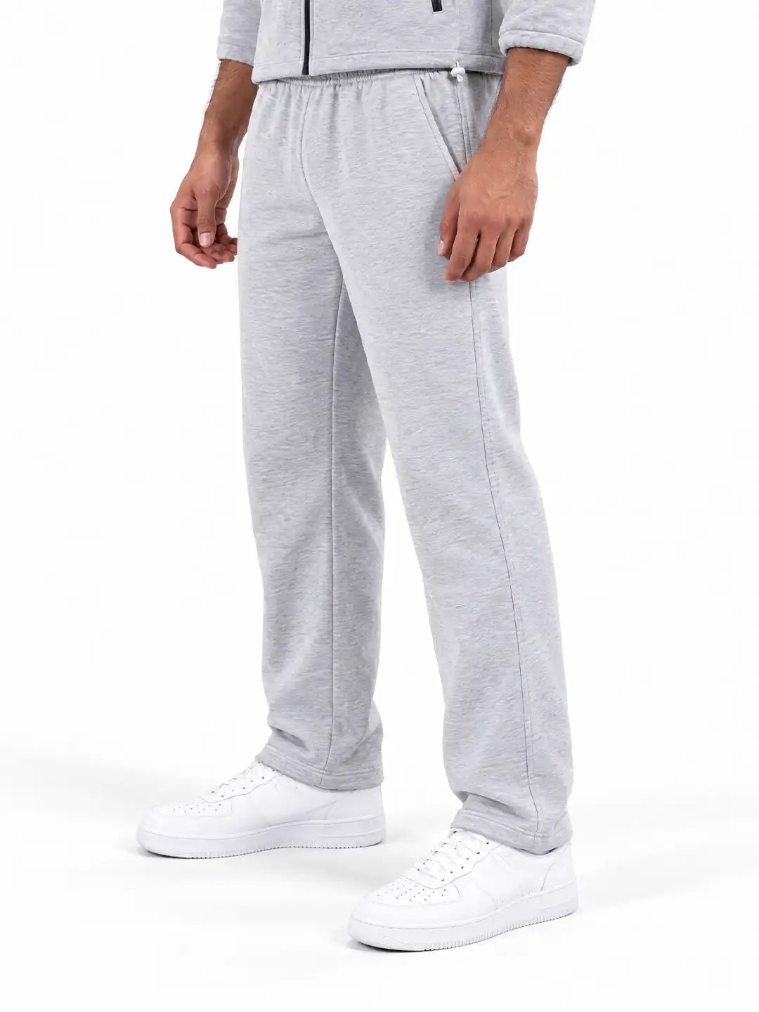 Grey Black Heavy Fleece Winter Tracksuit Men
