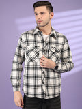 Men Winter Wear Check Shacket