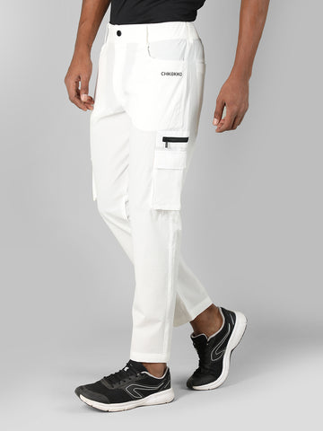 Men White Everyday Active Cargo Trouser
