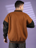 Men Oversized Winter Wear Varsity Jacket with Ribbed Cuffs