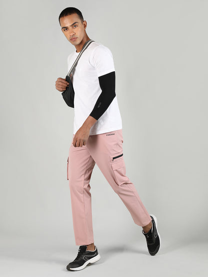 Men Dark Peach Everyday Active Cargo Trouser
