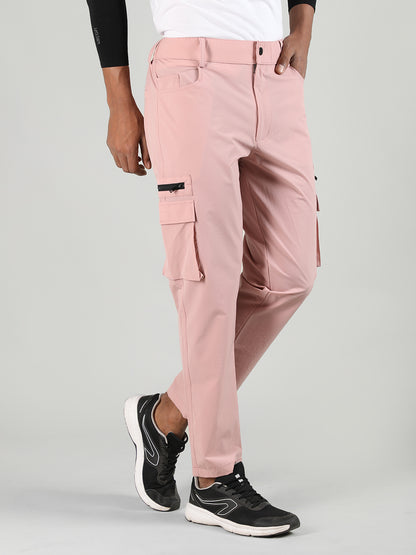 Men Dark Peach Everyday Active Cargo Trouser