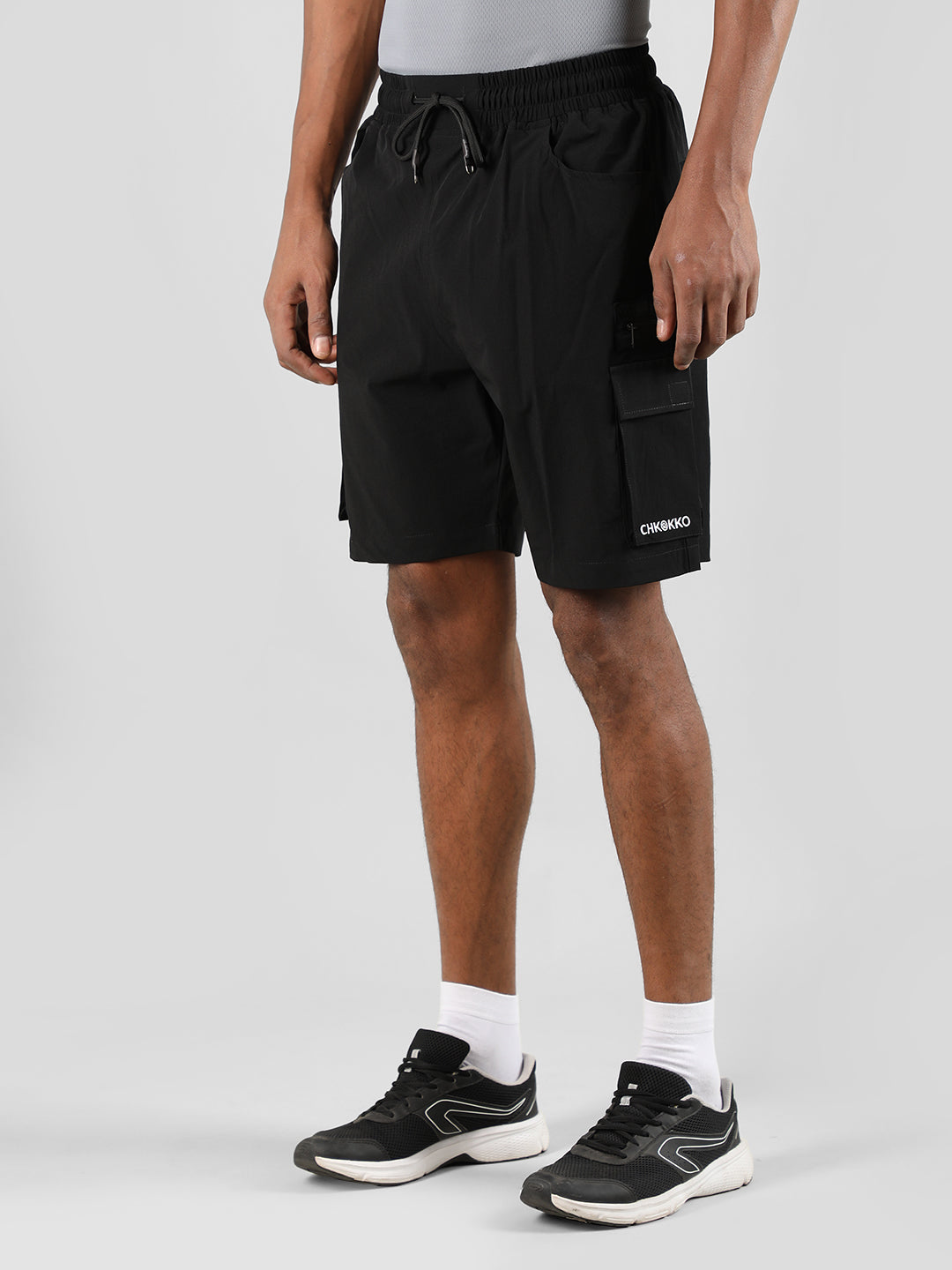Men's Black Regular Sports Shorts