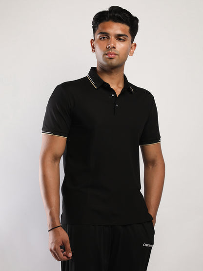 Men’s Black Premium Polo Sports T-Shirt