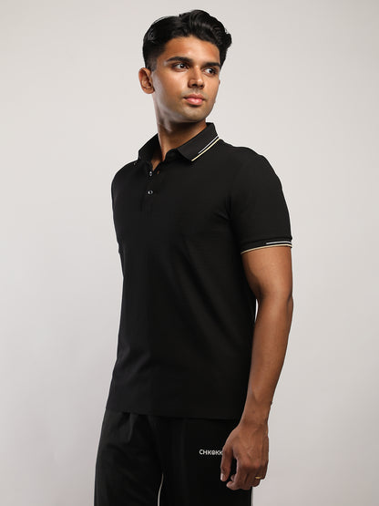 Men’s Black Premium Polo Sports T-Shirt