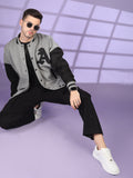 Men Oversized Winter Wear Varsity Jacket with Ribbed Cuffs