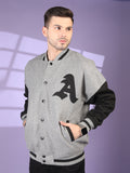 Men Oversized Winter Wear Varsity Jacket with Ribbed Cuffs