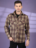 Men Winter Wear Check Shacket