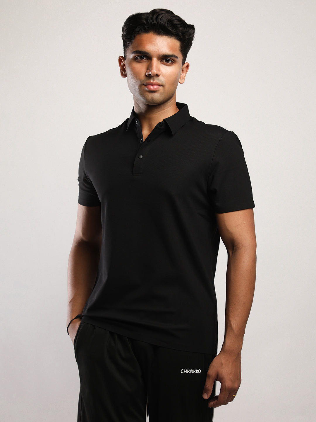 Men’s Black Premium Polo Sports T-Shirt
