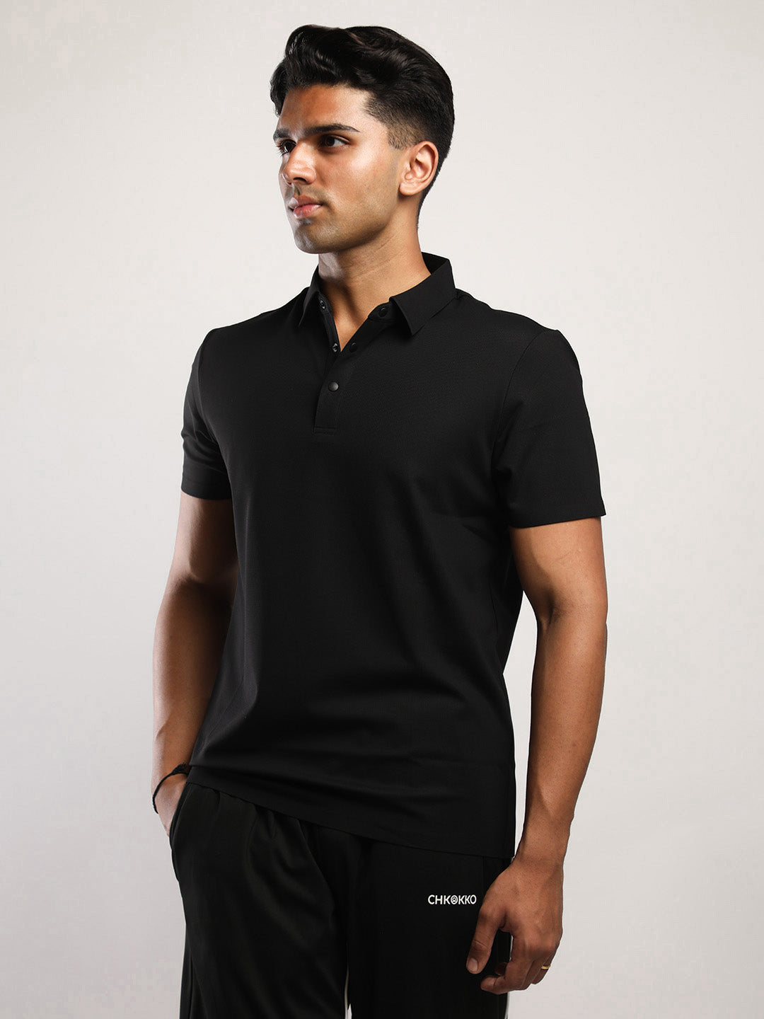 Men’s Black Premium Polo Sports T-Shirt