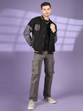 Men Oversized Winter Wear Varsity Jacket with Ribbed Cuffs