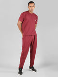 Men's Earth Red Regular Co-Ord Set