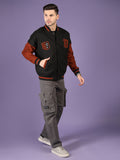 Men Oversized Winter Wear Varsity Jacket with Ribbed Cuffs