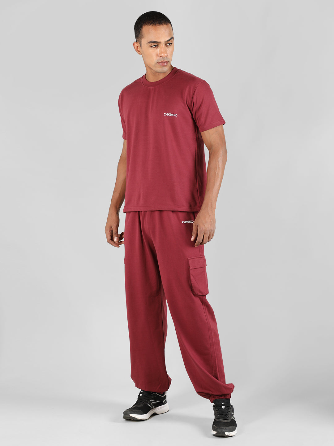 Men's Earth Red Baggy Co-Ord Set