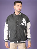 Men Oversized Winter Wear Varsity Jacket with Ribbed Cuffs