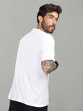 Men Printed Regular Gym Sports T-Shirt White