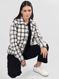 Women Winter Wear Check Shacket | CHKOKKO