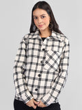 Women Winter Wear Check Shacket | CHKOKKO