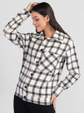 Women Winter Wear Check Shacket | CHKOKKO