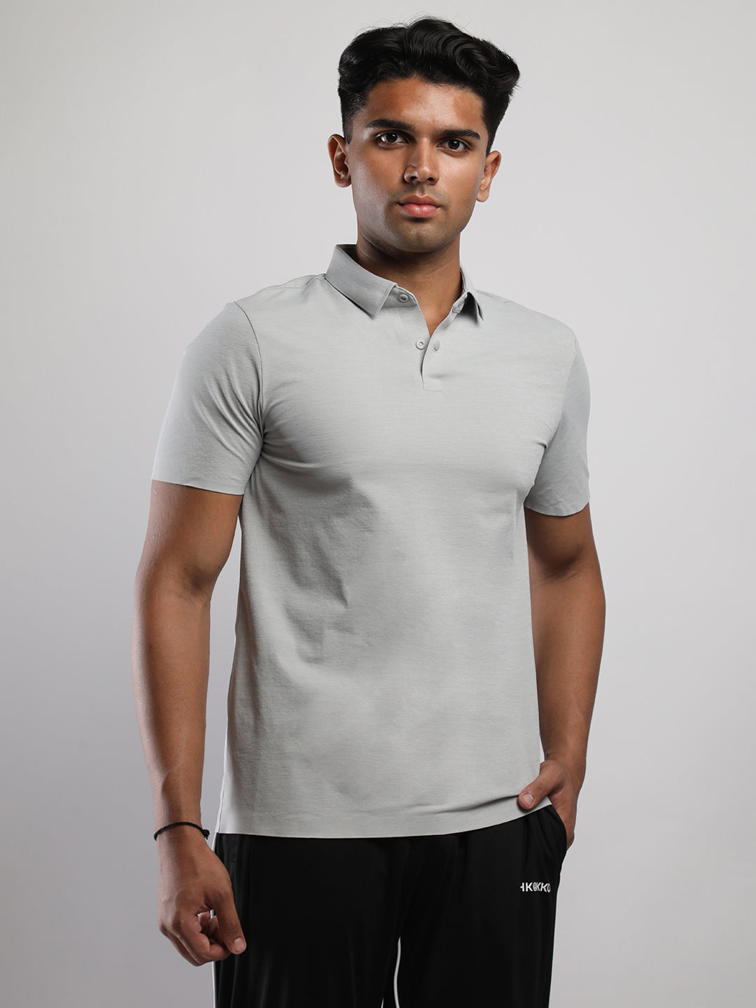 Men’s Grey Premium Polo Sports T-Shirt