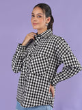 Women Winter Wear Check Shacket | CHKOKKO