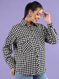 Women Winter Wear Check Shacket | CHKOKKO