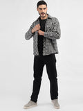 Men Winter Wear Spread Collar Check Shacket | CHKOKKO