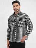 Men Winter Wear Spread Collar Check Shacket | CHKOKKO