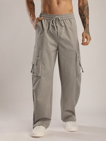 Men’s Premium Light Grey Sports Track Pants with Side Pockets