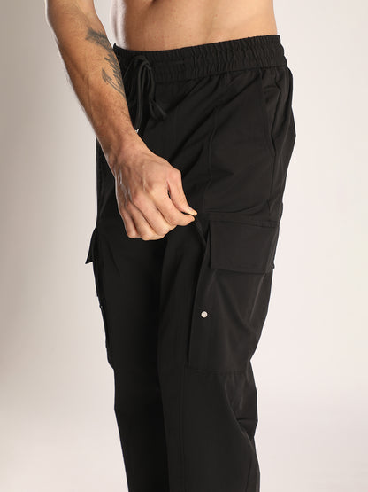 Men’s Black Sports Track Pants with Side Pockets