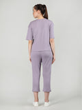 Women's Purple Ribbed Co-Ord Set | CHKOKKO