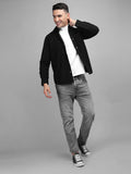 Men Winter Wear Solid Corduroy Casual Shacket