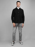 Men Winter Wear Solid Corduroy Casual Shacket