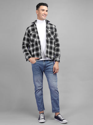 Men Winter Wear Check Shacket | CHKOKKO