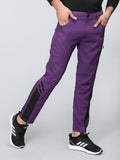 Men Purple Black Everyday Active Trouser