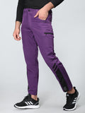 Men Purple Black Everyday Active Trouser