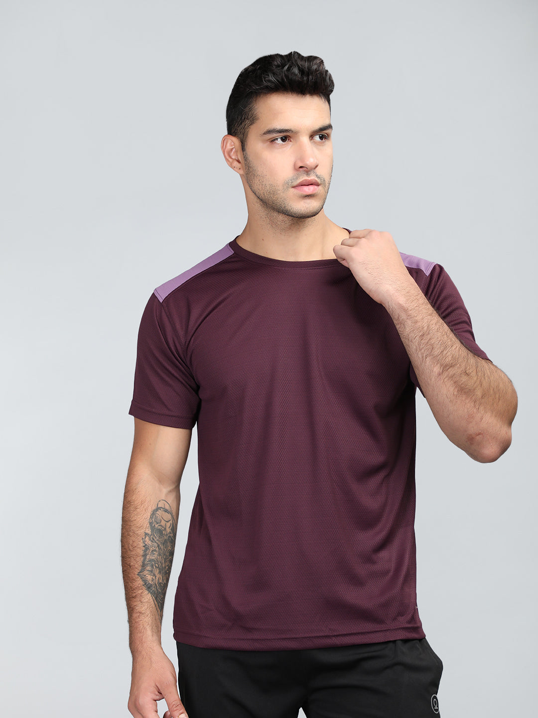Men's Wine Purple Gym T-shirt | CHKOKKO