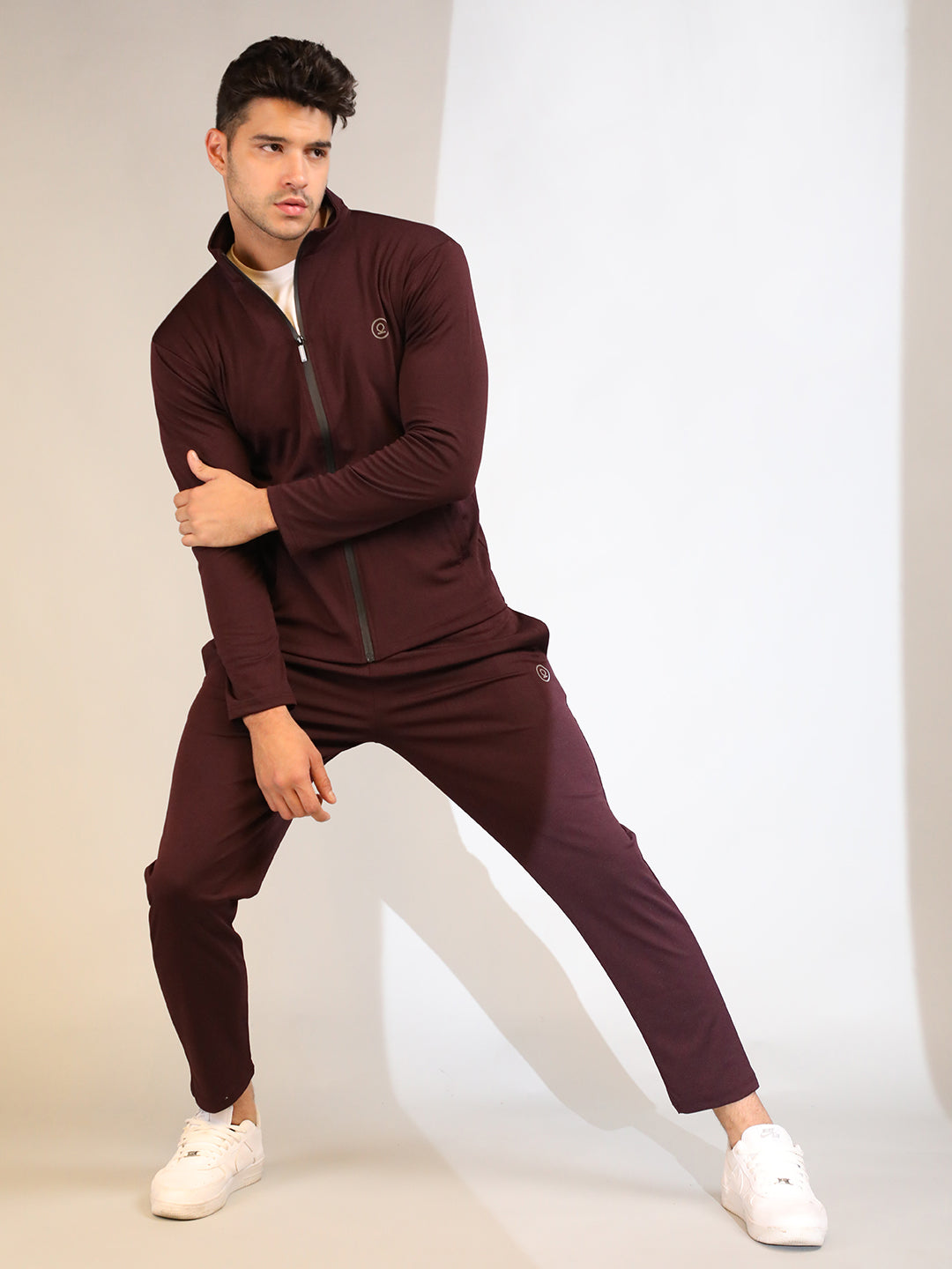Men's Wine Full Sleeve Tracksuit | CHKOKKO