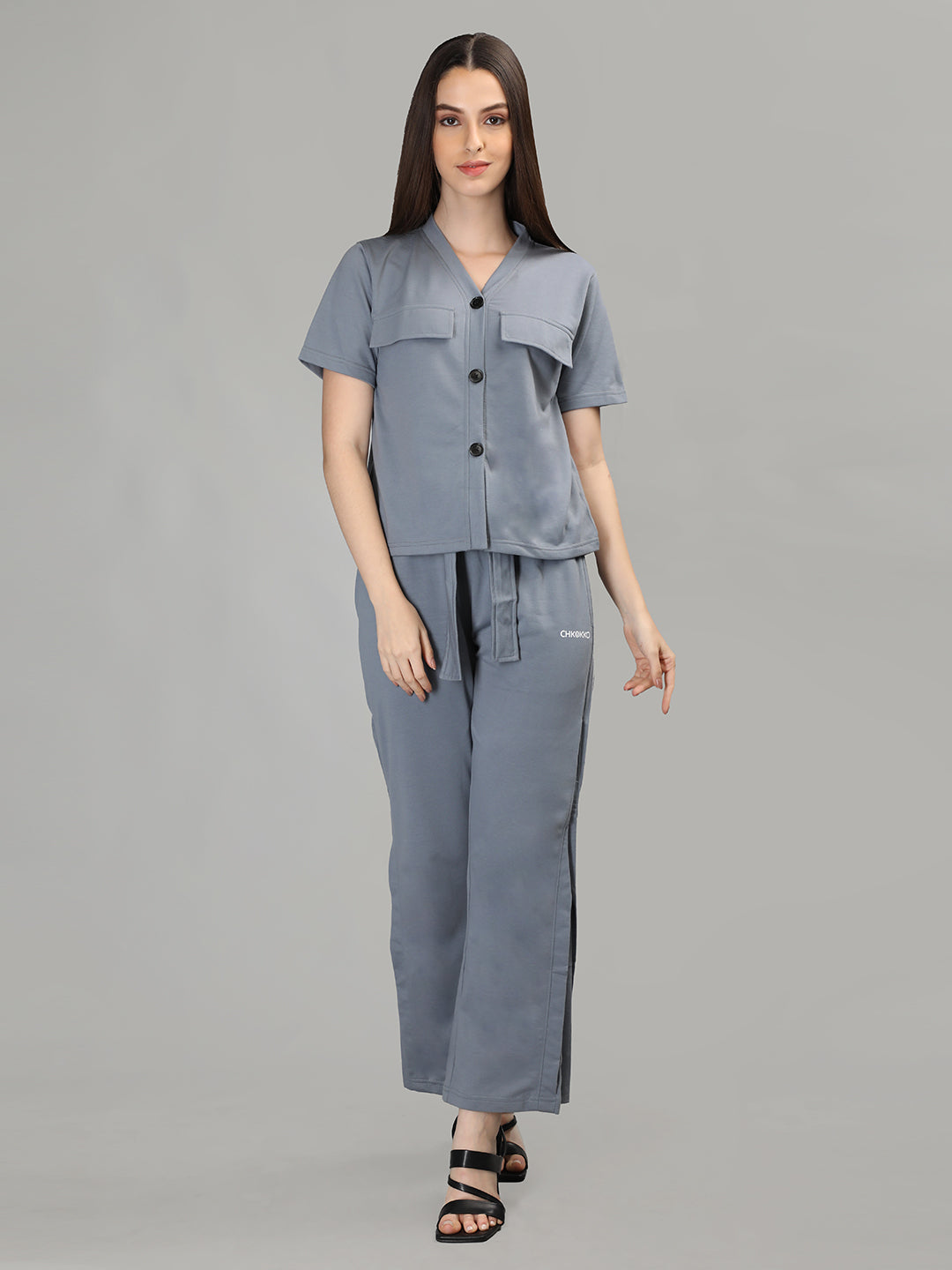 Women's Slate Grey Co-Ord Set | CHKOKKO