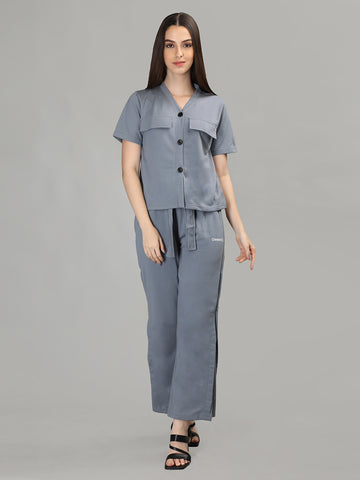 Women's Slate Grey Co-Ord Set | CHKOKKO