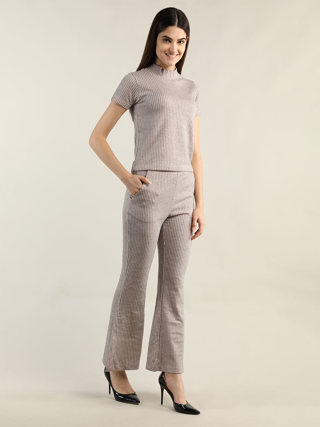 Women's Pink Grey CO-Ord set | CHKOKKO
