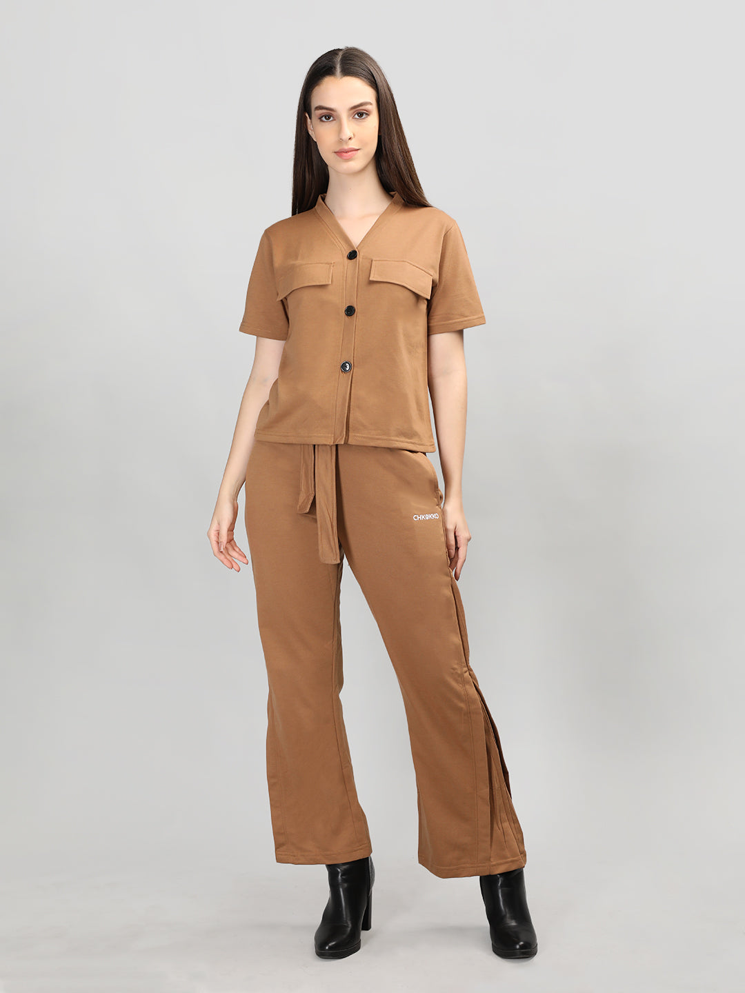 Women's Camel Co-Ord Set | CHKOKKO