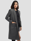 Women Casual Front Open Winter Trench Coat