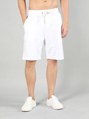 Men's White Regular Sports Shorts