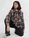 Women Winter Wear Check Shacket | CHKOKKO