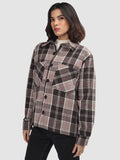 Women Winter Wear Check Shacket | CHKOKKO