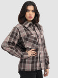 Women Winter Wear Check Shacket | CHKOKKO