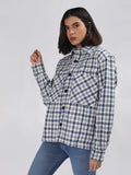 Women Winter Wear Check Shacket | CHKOKKO